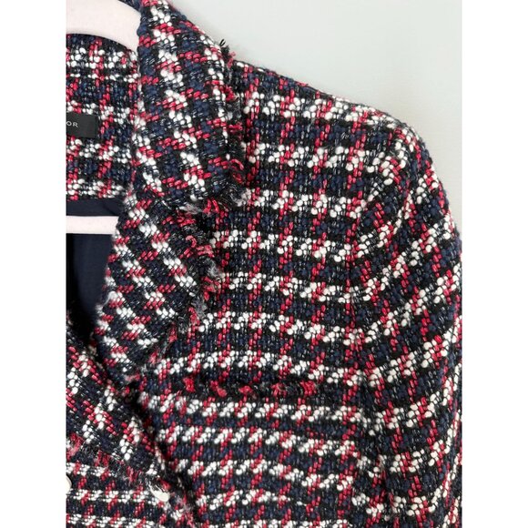 Women's Ann Taylor Fringe Red White and Blue Tweed Blazer, size 8 - Picture 11 of 16